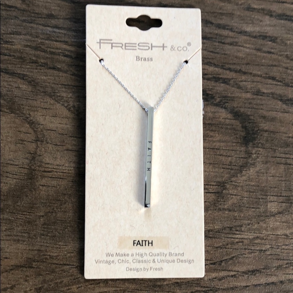 Sliver Faith Bar Necklace